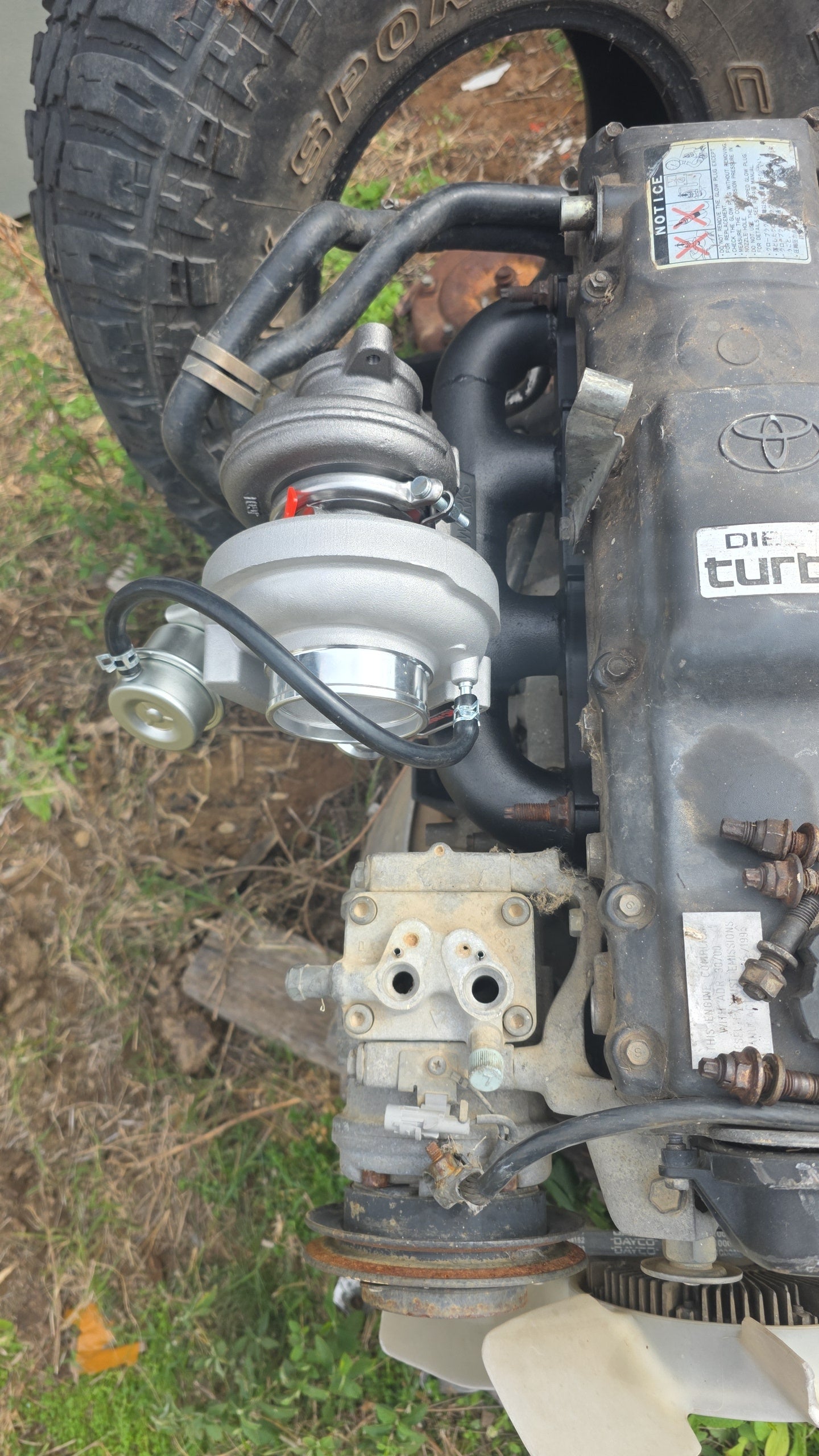 Toyota 1kz / 1kzte high mount turbo manifold.